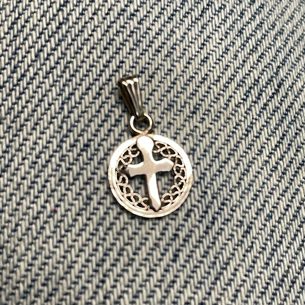 Sterling cross charm